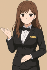 やばログの公式キャラクター・リコ（投資と陰謀の情報参謀）